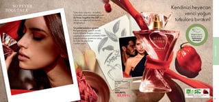 54 55
Kendinizi heyecan
verici yoğun
tutkulara bırakın!
Bileğinizi şişenin
üzerine sürün ve
kokusunu
deneyin!
ORYANTAL· Bergamot yağı,Paçuli,
Tatlı Kırmızıbiber
KOKULAR
55
54
 
﻿
So Fever Together
Her EdP
50 ml.
Birim
Fiyat 179.98TL/100 ml.
35532
159,00TL
89,99TL
Tutku dolu, şaşırtıcı, ve çekici…
İçinizdeki ateşi harekete geçiren
So Fever Together Her EdP sizi
tutkulu ve eğlenceli bir oyuna
davet ediyor.
Oryantal notaların gizemi
Bergamot yağı, paçuli ve tatlı
kırmızı biberin baştan çıkarıcı
uyumuyla oryantal notaların
karşı konulmaz gizemine sahip
bu koku ile çevrenize
cazibe yayın.
 