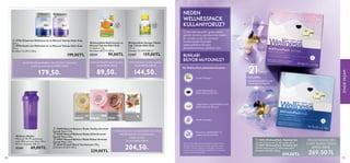120 121
ZİNDE
YAŞAM
121
ZİNDE
YAŞAM
121
 
 29696 WellnessPack - Kadınlar İçin
Günlük kullanım için 21 adet paket içerir.
 
 29697 WellnessPack - Erkekler İçin
Günlük kullanım için 21 adet paket içerir.
Birimfiyat 448.28TL/100 g.
 299,00TL
NEDEN
WELLNESSPACK
KULLANIYORUZ?
BUNLARI
BİLİYOR MUYDUNUZ?
Çünkü takviye edici gıda paketi,
günlük alınması gereken takviyeleri
bir arada sunar ve vücuttaki
beslenmeden kaynaklı
yetersizliklerin her gün
desteklenmesine yardımcı olur.
Her WellnessPack paketinde bulunanlar:
Koruyucu, renklendirici ve
yapay aroma içermez.
Gluten içermez.
1 adet Kadın veya Erkeklere özel
Multivitamin  Mineral
2 adet Omega 3
1 adet Astaksantin ve
Yaban Mersini Ekstresi
KULLANIMI:
Yemeklerle birlikte günde
1 saşe almanız önerilir.
21SAŞE
WELLNESSPACK’DEN
2 ADET ALANA TANESİ
299 TL YERİNE
269,50 TL
EPA ve DHA kalbin normal fonksiyonun katkıda bulunur..
Riboflavin (B2Vitamini), B12Vitamini (Kobalamin), B6
Vitamini,CVitamini yorgunluk ve bitkinliğin azalmasına
katkıda bulunur. Faydalı etkinin görülebilmesi için önerilen
miktarın tüketilmesi gereklidir.
 
﻿
WellnessKids Omega 3 Balık
Yağı Takviye Edici Gıda
105 ml.
Birimfiyat 151.43TL/100 ml.
22467 159,00TL
 
﻿
WellnessKids Multivitamin ve
Mineral Takviye Edici Gıda
21 tablet x 1.1g
Birimfiyat 428.67TL/100 g.
28241 99,00TL
NATURALBALANCESHAKEİÇECEKTOZUVEYA
PROTEİNBLENDTOZKARŞIM’DAN
2ADETALANA
TANESİ 229TLYERİNE
204,50TL
MULTİVİTAMİNMİNERALTAKVİYEEDİCİGIDA’DAN
2ADETALANATANESİ 199TLYERİNE
179,50TL
AYNIÜRÜNDEN2ADETALANA
TANESİ99TLYERİNE
89,50TL
AYNIÜRÜNDEN2ADETALANA
TANESİ 159TLYERİNE
144,50TL
 
 29690 Natural Balance Shake Vanilya Aromalı
İçecek Tozu 378 g.
 
 29689 Natural Balance Shake Çilek Aromalı
İçecek Tozu 378 g.
 
 29691 Natural Balance Shake Kakao Aromalı
İçecek Tozu 378 g.
 
 36169 Protein Blend Toz Karışım 378 g.
Birimfiyat 60.58TL/100 g.
 229,00TL
+3
YAŞ
+4
YAŞ
 
 29703 Erkek için Multivitamin ve Mineral Takviye Edici Gıda
63.6 g.
 
 29704 Kadın için Multivitamin ve Mineral Takviye Edici Gıda
63.6 g.
Birimfiyat 312.89TL/100 g.
 199,00TL


 
 
﻿
Wellness Shaker
Materyal: PE, PP, paslanmaz
çelik. BPA içermez. Ebat: 220 x
95 mm. Kapasite: 600 ml.
45381 69,00TL
 


 