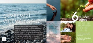 6milyon
ağaç
SÜRDÜRÜLEBİLİR GÜZELLİĞE İNANIYORUZ!
ÇEVREMİZİ 						 	
ÖNEMSİYORUZ
İsveç’ten gelen güzellik olarak doğanın
kalbimizde ayrı bir yeri var. Ona değer verip
büyük bir saygı duyuyoruz. Çok sevdiğiniz
güzellik ürünlerini yaratırken de doğadan ilham
alıyoruz. Gelecek nesiller için, daha sağlıklı bir
iklim için onu tüm gücümüzle korumaya
çalışıyoruz. Bu konuda neler mi yapıyoruz?
Mesela,ürünlerimizi
üretirken %100
yenilenebilir elektrik
kullanıyoruz; her yıl
milyonlarca ağaç
dikiyoruz; ambalajlarda
geri dönüşümlü
plastikleri tercih
ediyoruz; su dostu ve
doğada çözünebilir
ürünler üretiyoruz.
Her gün tamamen
sürdürülebilir olmak için
tekrar tekrar
düşünüyoruz.
Çünkü temiz havayı, yemyeşil
ormanları ve masmavi denizleri
önemsiyoruz:
Daha iyi, daha güzel
yarınlar için…
ORIFLAME
UYGULAMASI
İLE TARA!
126 127
ECO-ETHICAL
SCREENING
NATURAL
EXFOLIANTS
STRICT EUROPEAN
STANDARDS
EKO-ETİK
KRİTERLERE
UYGUN
DOĞAL
ARINDIRICILAR
AVRUPA
STANDARTLARINA
UYGUN
NATURAL
EXTRACTS
TİTİZ
GÜVENLİK
TESTLERİ
DOĞAL
ÖZLER
 