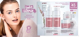 13
45
%
İNDİRİM
M A R T
D
Ü
N
Y
A
KAD I NLAR
G
Ü
N
Ü
KENDİNİ
YENİLEMESİNİ
BİLİR.
 
 35412 Optimals Hydra Care Temizleyici
Krem Kuru ve Hassas Ciltler 150 ml.
 
 35413 Optimals Hydra Care Tonik Kuru ve
Hassas Ciltler 150 ml.
Birim Fiyat 19.99TL/100 ml.
 54,00TL
29,99TL
 
 32468 Optimals Hydra Care Rahatlatıcı
Gündüz Kremi Kuru/Hassas Ciltler 50 ml.
 
 32469 Optimals Hydra Care Yatıştırıcı Gece
Kremi Kuru/Hassas Ciltler 50 ml.
Birim Fiyat 79.98TL/100 ml.
 74,00TL
39,99TL
12
•Cildinkurumasını
önlemeyeyardımcı
olur.
•Cildindoğalnemve
yağdengesini
korumayayardımcı
olur.
•Cildikirlerden
arındırır.
•Alkolvesabun
içermez.
•Cilttekurulukhissi
oluşumunuönler.
•Alkoliçermez.
Kuru ve hassas
ciltleri yumuşatır,
yoğun nem verir
ve besleyerek
rahatlatır.
Kuru ve
hassas ciltleri
yeniler,
yoğun nem
verir ve
rahatlatır.
TEMİZLEYİCİ
KREM
TONİK
GÜNDÜZ
KREMİ
GECE
KREMİ
TÜMYAŞ
GRUPLARI
KURU/HASSAS
CİLTLER İÇİN
 


Kuru ve hassas ciltlere
özel bakım
 