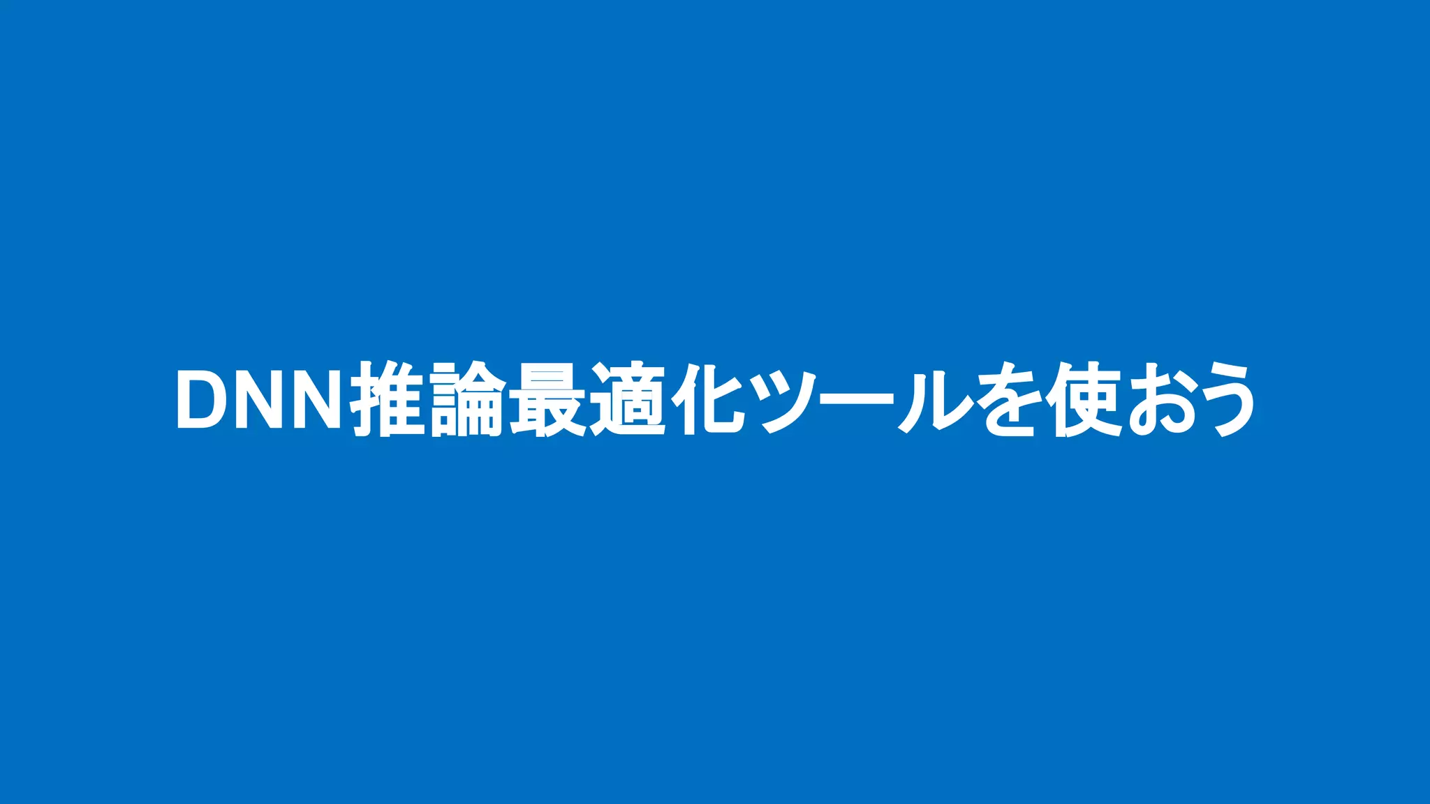 DNN推論最適化ツールを使おう
 