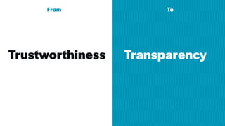 Trustworthiness
From To
Transparency
 
