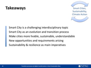 Transition processes and digital transformation in Smart Sustainable Cities