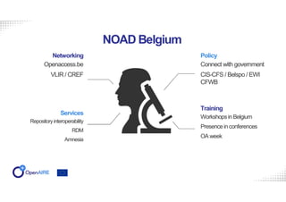 OpenAIRE – The path from OpenAIRE to EOSC in Belgium Slide 9