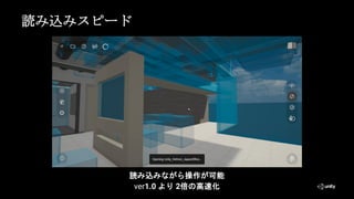 読み込みスピード
読み込みながら操作が可能
ver1.0 より 2倍の高速化
 