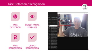 17
Face Detection / Recognition
FACE
DETECTION
DETECT FACIAL
FEATURES
FACE
RECOGNITION
OBJECT
RECOGNITION
 