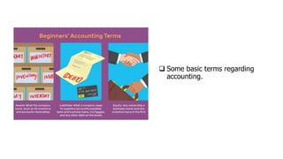  Some basic terms regarding
accounting.
 