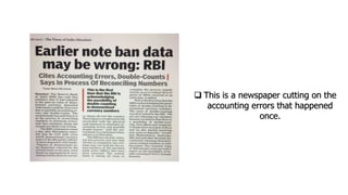  This is a newspaper cutting on the
accounting errors that happened
once.
 