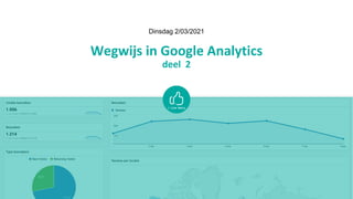 Wegwijs in Google Analytics
deel 2
Dinsdag 2/03/2021
 