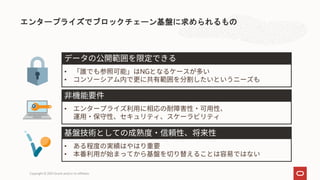 エンタープライズでブロックチェーン基盤に求められるもの
Copyright © 2021 Oracle and/or its affiliates
• NG
•
•
•
•
 