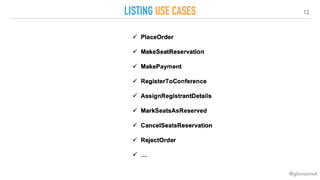 12
LISTING USE CASES
@gboissinot
 