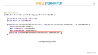 45
MODEL EVENT-DRIVEN
@gboissinot
Aggregates apply events
 