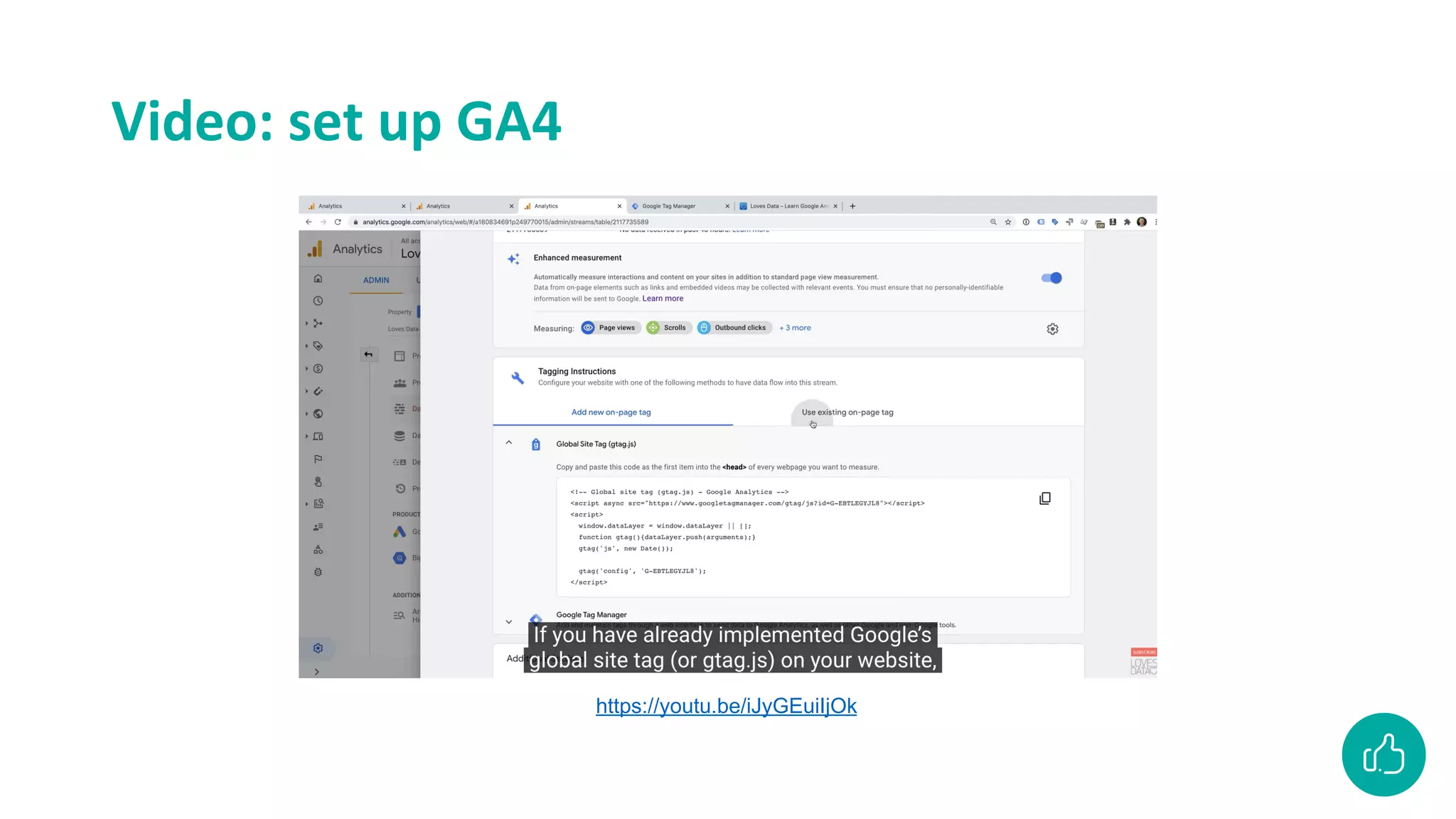 Video: set up GA4
https://youtu.be/iJyGEuiIjOk
 