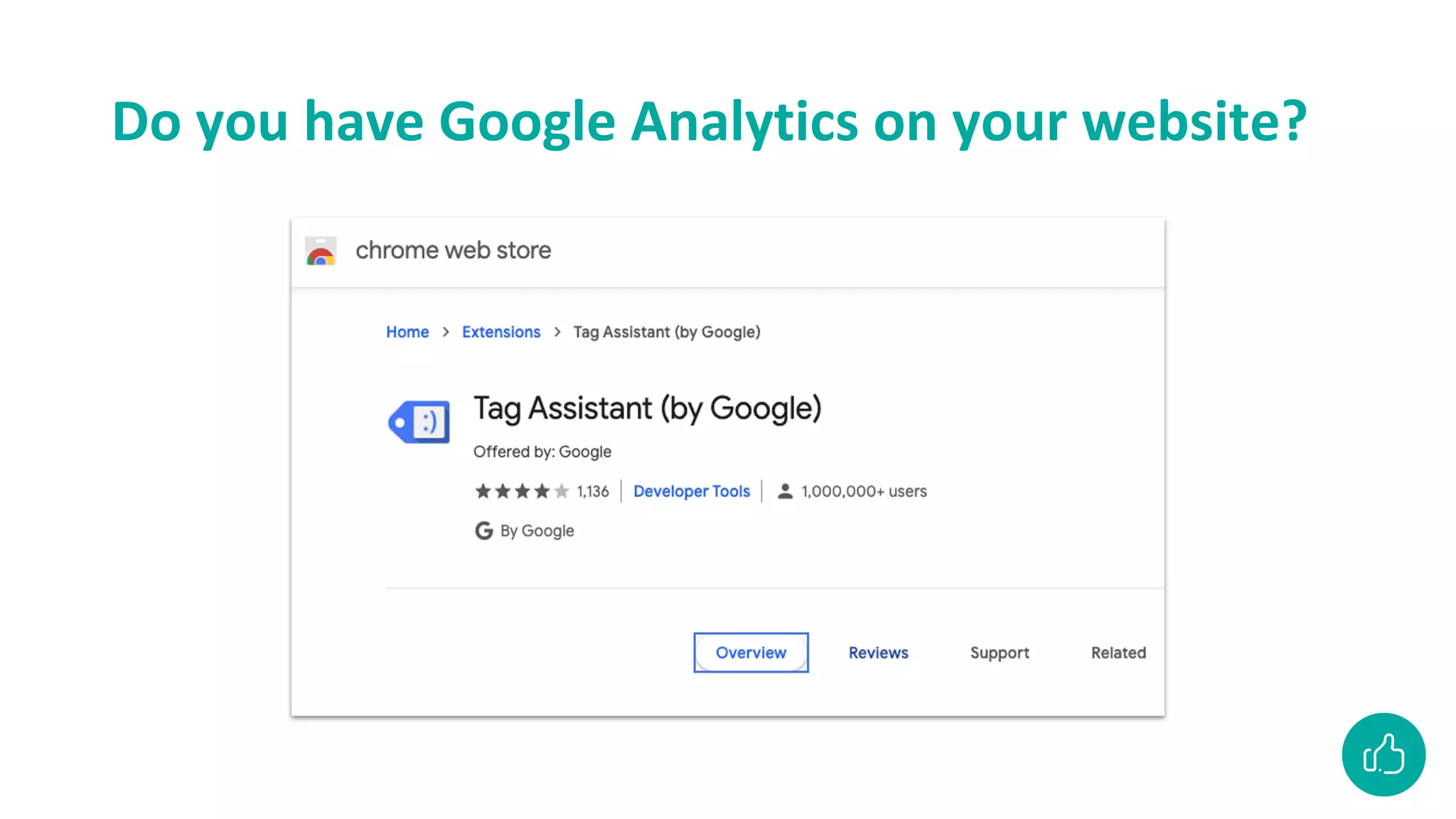 Do you have Google Analytics on your website?
 