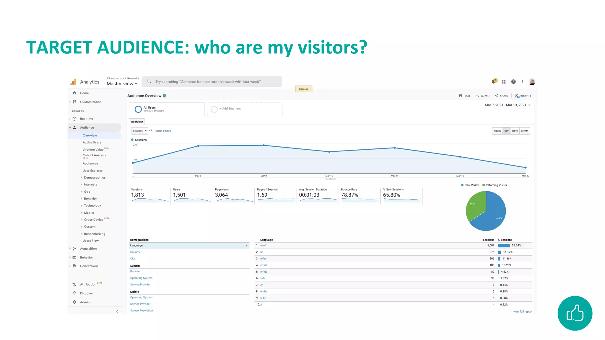 TARGET AUDIENCE: who are my visitors?
 