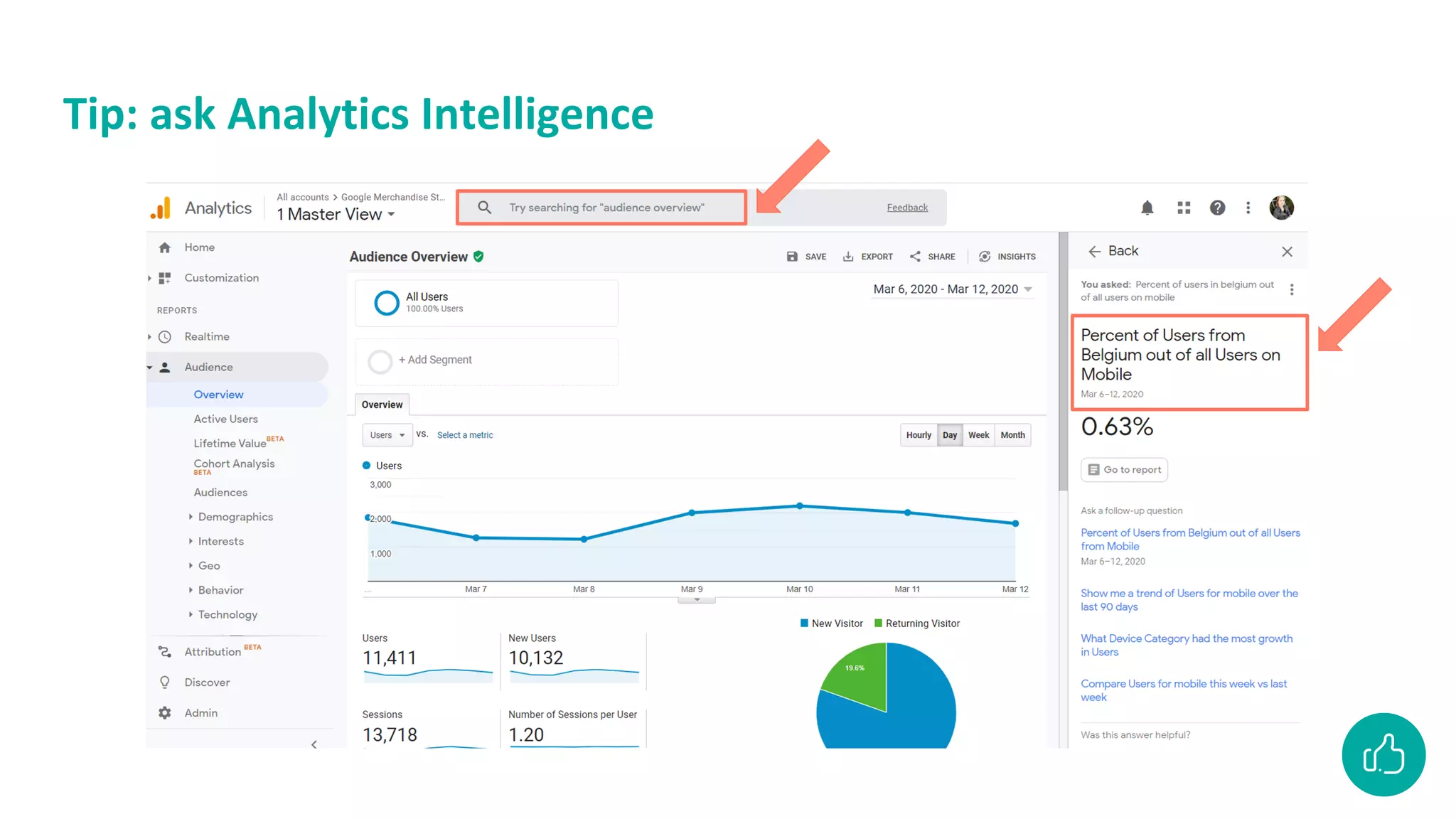 Tip: ask Analytics Intelligence
 