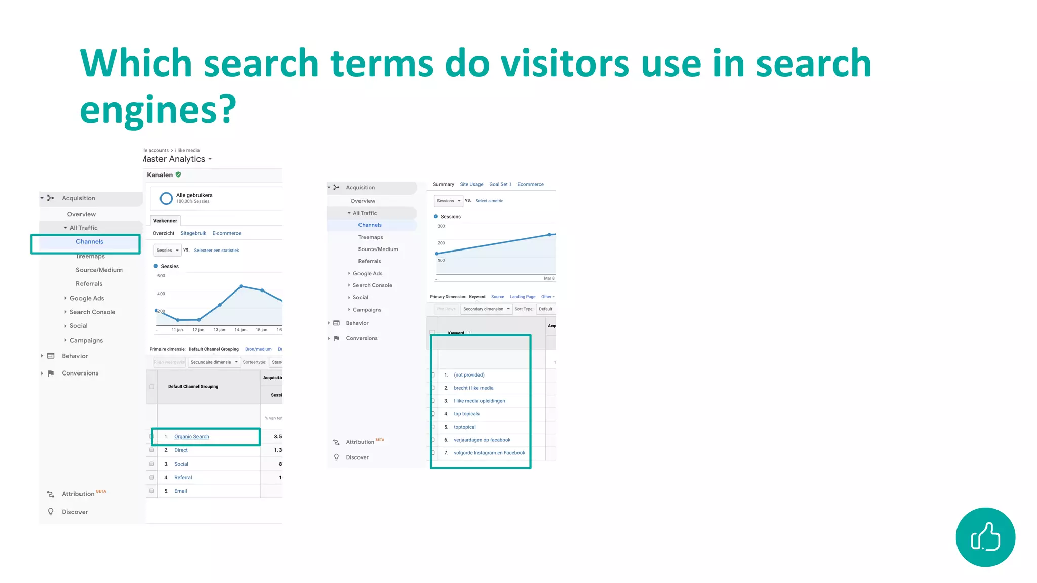Which search terms do visitors use in search
engines?
 