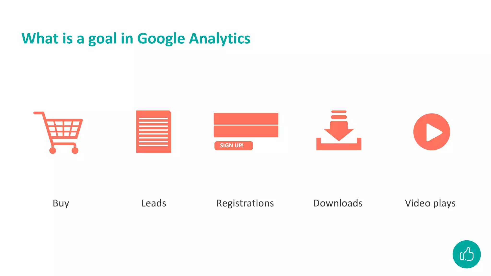 What is a goal in Google Analytics
SIGN UP!
Buy Leads Registrations Downloads Video plays
 