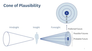 5
Cone of Plausibility
Hindsight Insight Foresight
 
