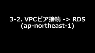 3-2. VPCピア接続 -> RDS
(ap-northeast-1)
 
