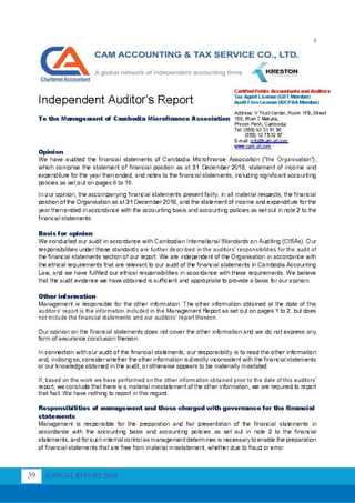 ANNUAL REPORT 2018
39
 