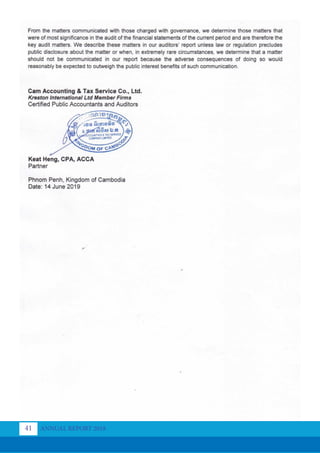 ANNUAL REPORT 2018
41
 