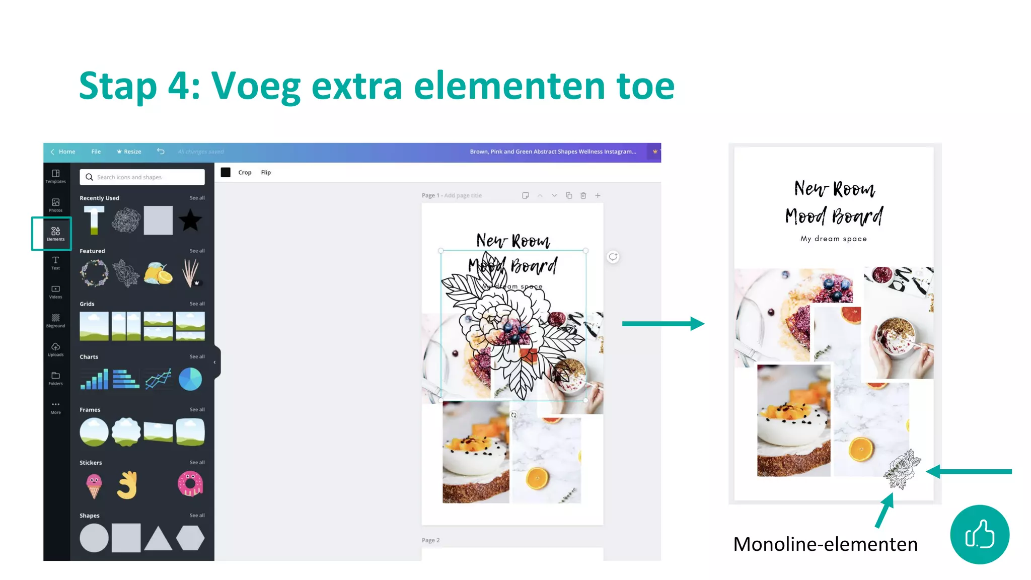 Stap 4: Voeg extra elementen toe
Monoline-elementen
 