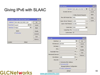 www.glcnetworks.com
Giving IPv6 with SLAAC
55
 