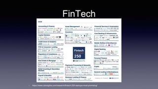 FinTech
• https://www.cbinsights.com/research/fintech-250-startups-most-promising/
 