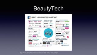 BeautyTech
• https://www.cbinsights.com/research/beauty-tech-startup-market-map/
 