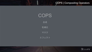 COPS | Compositing Operators
COPS
合成
色補正
マスク
エフェクト
 