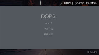 DOPS | Dynamic Operators
DOPS
ソルバ
フォース
衝突判定
 