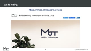 Mobility Technologies Co., Ltd.
We're Hiring!
25
https://hrmos.co/pages/mo-t/jobs
 