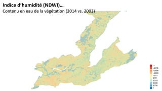 Indice d’humidité (NDWI)…
Contenu en eau de la végétation (2014 vs. 2003)
 