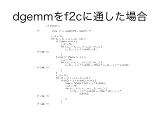 dgemmをf2cに通した場合
 