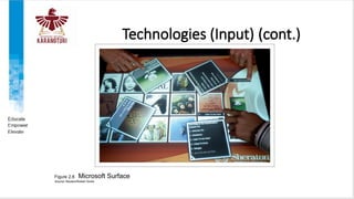 Technologies (Input) (cont.)
Figure 2.8 Microsoft Surface
Source: Reuters/Robert Sorbo
 