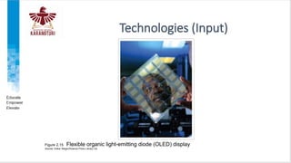 Technologies (Input)
Figure 2.15 Flexible organic light-emitting diode (OLED) display
Source: Volker Steger/Science Photo Library Ltd
 