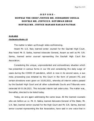 Page No.# 2/3
– B E F O R E –
HON’BLE THE CHIEF JUSTICE MR. SUDHANSHU DHULIA
HON’BLE MR. JUSTICE N. KOTISWAR SINGH
HON’BLE...
