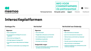 INFO VOOR
CONTENTPARTNERS
via partnerportaal
 