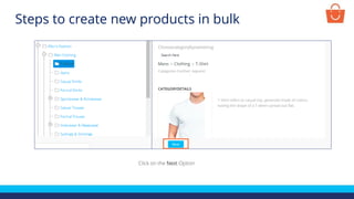 Click on the Next Option
Steps to create new products in bulk
 