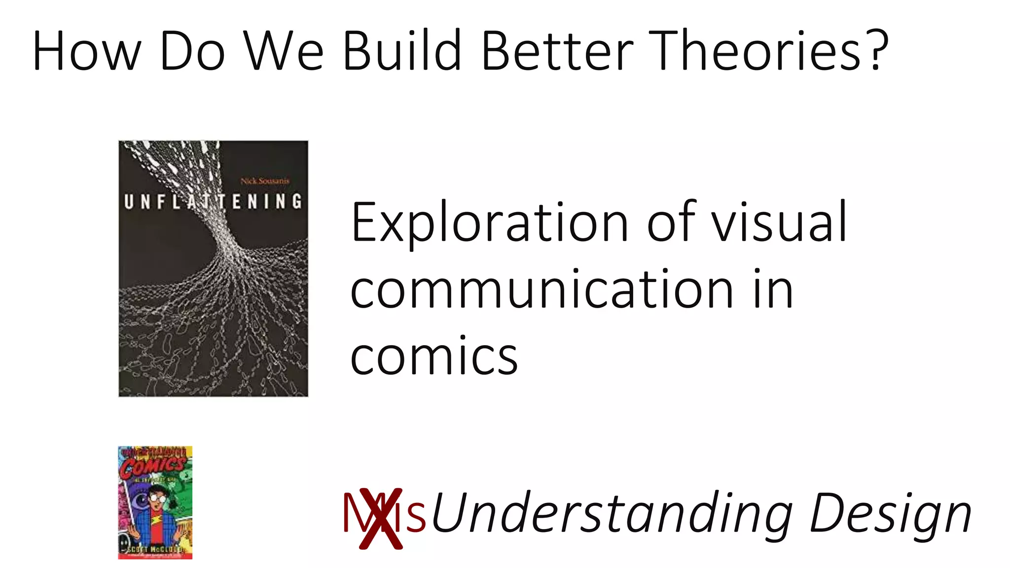 How Do We Build Better Theories?
MisUnderstanding Design
X
Exploration of visual
communication in
comics
 