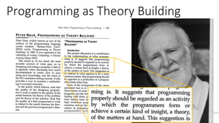 TECHNICAL
LEADERSHIP
Programming as Theory Building
 