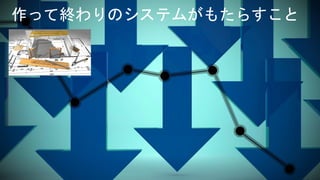 作って終わりのシステムがもたらすこと
 