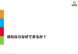 ©2021 kaleidosolutions inc. all rights reserved
当社ならなぜできるか？
 