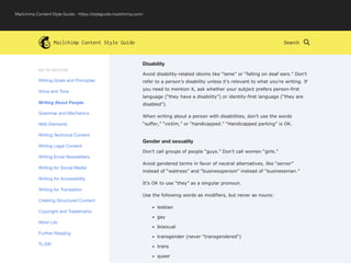 Mailchimp Content Style Guide - h
tt
ps://styleguide.mailchimp.com/
 