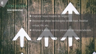 suara.coop
COM SEGUIM?
SOM BENESTAR
SUARA
➔ Explorar nous models de negoci
➔ Incorporar altres tecnologies: blockchain, Realitat
virtual, RA, etc.
➔ Ampliar a altres àmbits: prevenció de riscos laborals
 