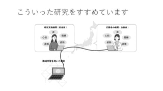 こういった研究をすすめています
 