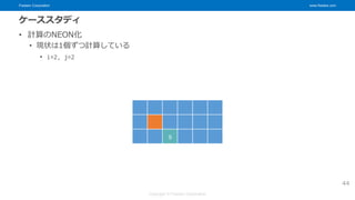 Fixstars Corporation www.fixstars.com
Copyright © Fixstars Corporation
ケーススタディ
• 計算のNEON化
• 現状は1個ずつ計算している
• i=2, j=2
44
9
 