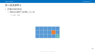 Fixstars Corporation www.fixstars.com
Copyright © Fixstars Corporation
ケーススタディ
• 計算のNEON化
• 現状は1個ずつ計算している
• i=2, j=2
46
36
 