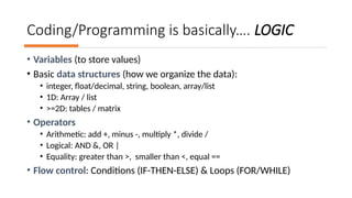 Data processing and visualization basics | PPTX